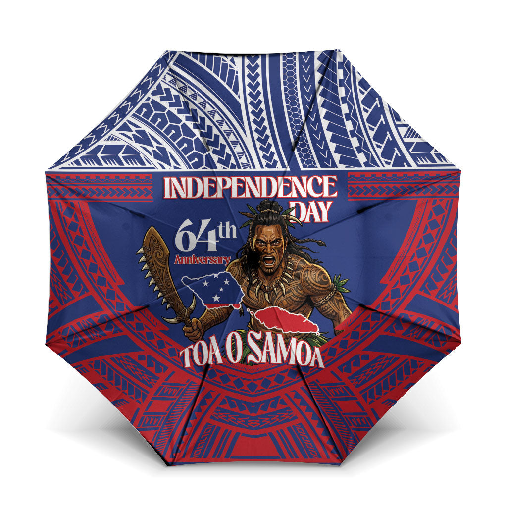 Samoa Independence Day Umbrella 64th Anniversary Toa O Samoa LT14 One Size Folded 11.42 inch Opened Diameter 37.4 inch Blue - Polynesian Pride