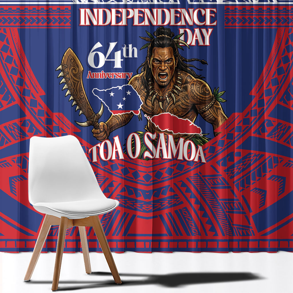 Samoa Independence Day Window Curtain 64th Anniversary Toa O Samoa LT14 - Polynesian Pride