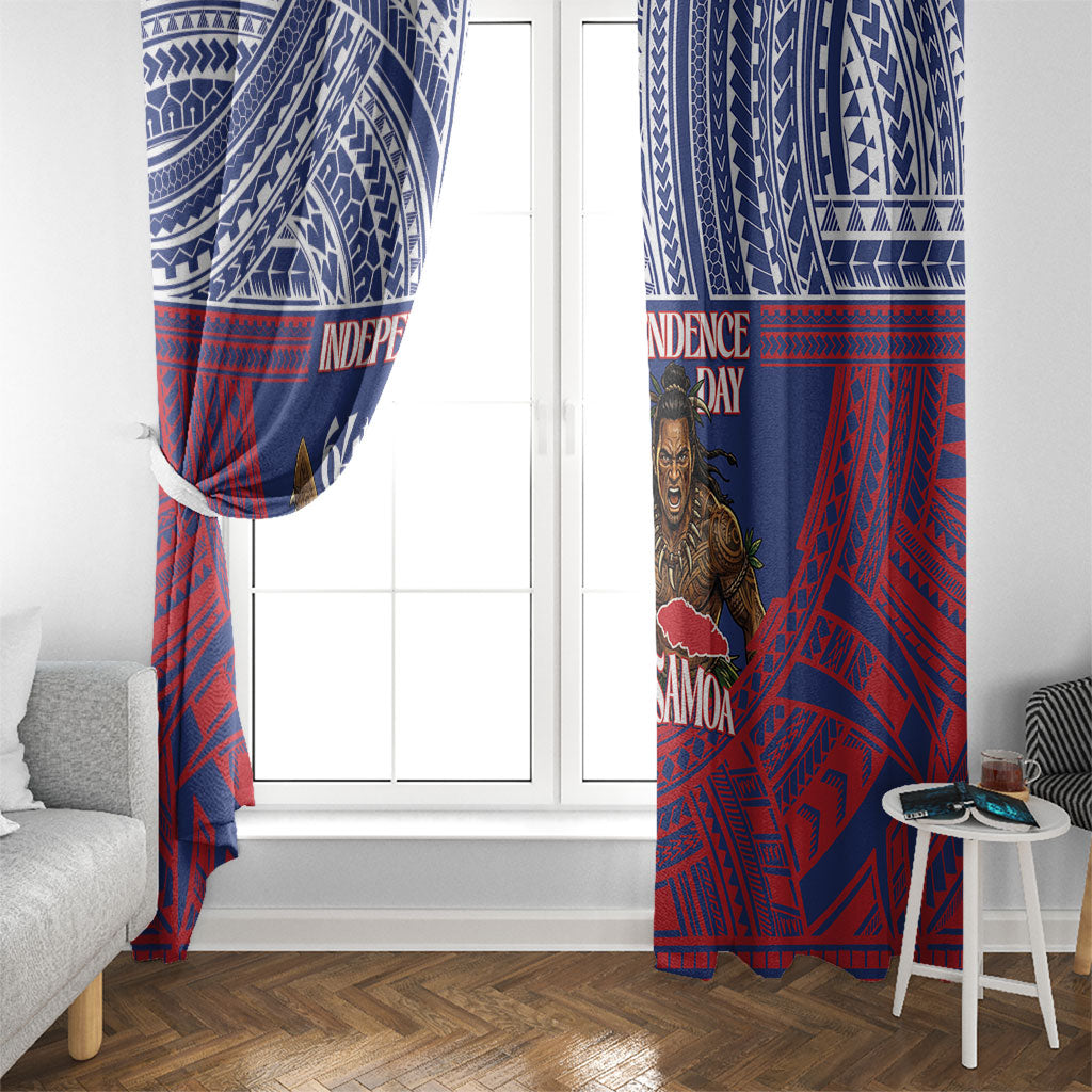 Samoa Independence Day Window Curtain 64th Anniversary Toa O Samoa LT14 - Polynesian Pride