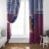 Samoa Independence Day Window Curtain 64th Anniversary Toa O Samoa LT14 - Polynesian Pride