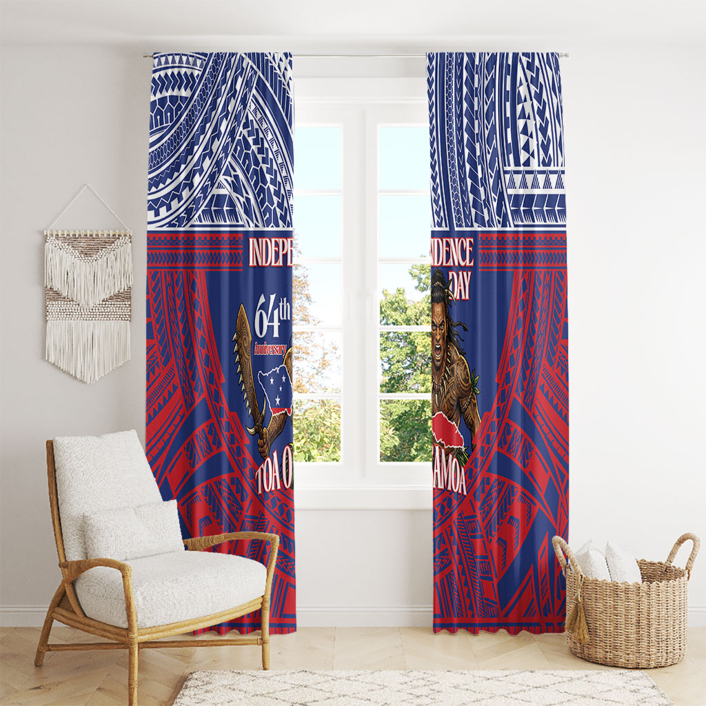 Samoa Independence Day Window Curtain 64th Anniversary Toa O Samoa LT14 - Polynesian Pride