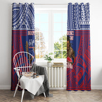 Samoa Independence Day Window Curtain 64th Anniversary Toa O Samoa LT14 - Polynesian Pride