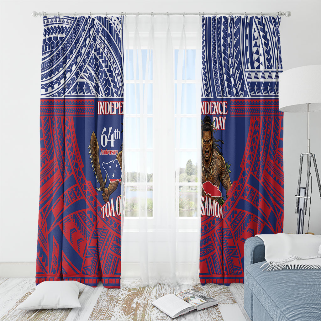 Samoa Independence Day Window Curtain 64th Anniversary Toa O Samoa LT14 - Polynesian Pride