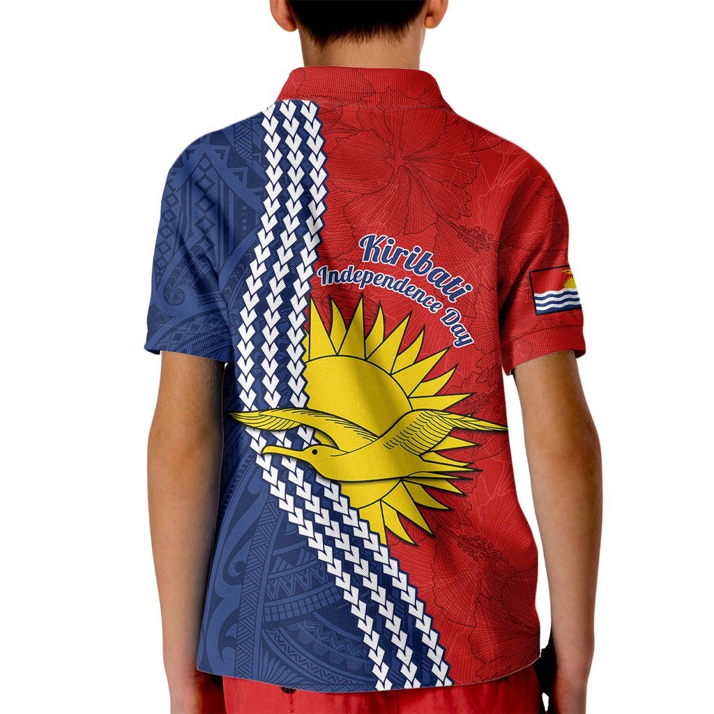 Kiribati Independence Day Kid Polo Shirt Happy 44th Anniversary Hibiscus Polynesian LT14 - Polynesian Pride