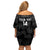 Custom New Zealand Silver Fern Football Family Matching Off Shoulder Short Dress and Hawaiian Shirt Summer 2024 Olympic Go Aotearoa