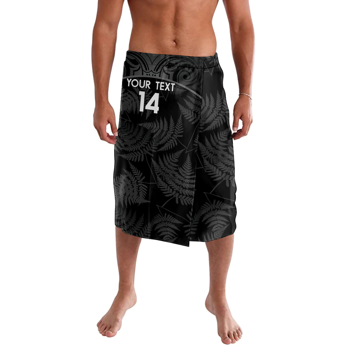 Custom New Zealand Silver Fern Football Lavalava Summer 2024 Olympic Go Aotearoa LT14 Black - Polynesian Pride