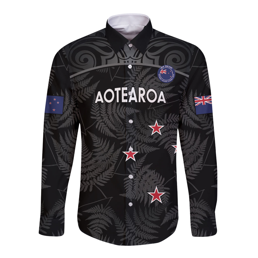 Custom New Zealand Silver Fern Football Long Sleeve Button Shirt Summer 2024 Olympic Go Aotearoa