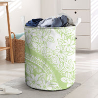 Polynesian Tiare Flower Sage Green Pastel Laundry Basket LT14 Sage Green - Polynesian Pride