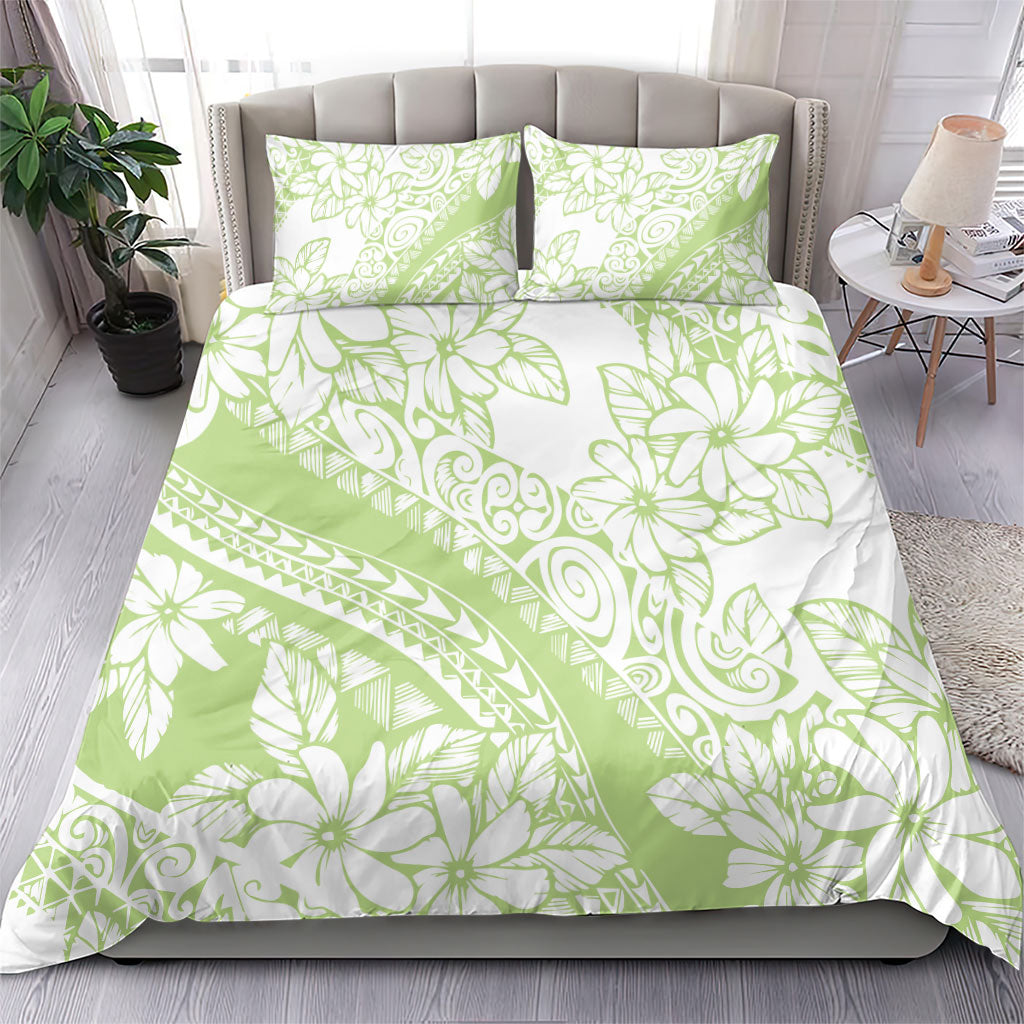 Polynesian Tiare Flower Sage Green Pastel Bedding Set LT14 - Polynesian Pride