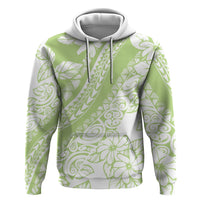 Polynesian Tiare Flower Sage Green Pastel Hoodie LT14 Pullover Hoodie Sage Green - Polynesian Pride