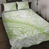 Polynesian Tiare Flower Sage Green Pastel Quilt Bed Set LT14 Sage Green - Polynesian Pride