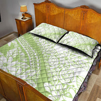 Polynesian Tiare Flower Sage Green Pastel Quilt Bed Set LT14 - Polynesian Pride