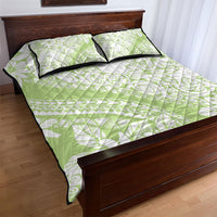 Polynesian Tiare Flower Sage Green Pastel Quilt Bed Set LT14 - Polynesian Pride