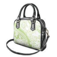 Polynesian Tiare Flower Sage Green Pastel Shoulder Handbag LT14 - Polynesian Pride