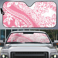 Polynesian Tiare Flower Pink Pastel Vibes Auto Sun Shade LT14 Pink - Polynesian Pride