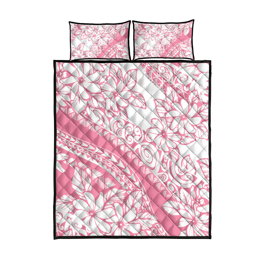 Polynesian Tiare Flower Pink Pastel Vibes Quilt Bed Set LT14 - Polynesian Pride