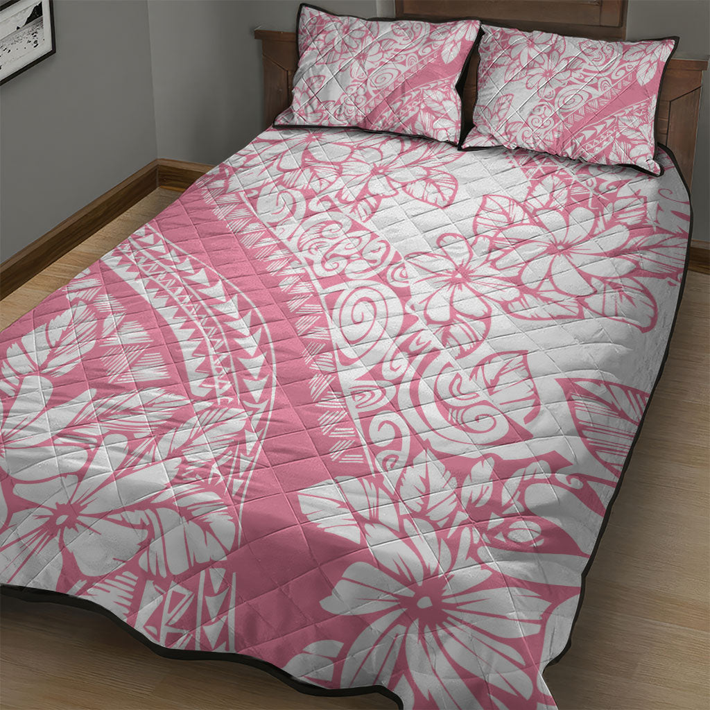 Polynesian Tiare Flower Pink Pastel Vibes Quilt Bed Set LT14 - Polynesian Pride