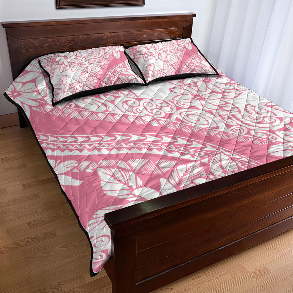 Polynesian Tiare Flower Pink Pastel Vibes Quilt Bed Set LT14 - Polynesian Pride
