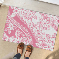 Polynesian Tiare Flower Pink Pastel Vibes Rubber Doormat LT14 - Polynesian Pride