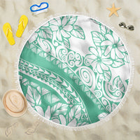 Polynesian Tiare Flower Cyan Pastel Vibes Beach Blanket LT14 One Size 150cm Cyan - Polynesian Pride