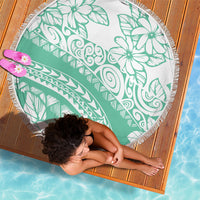 Polynesian Tiare Flower Cyan Pastel Vibes Beach Blanket LT14 - Polynesian Pride