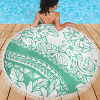 Polynesian Tiare Flower Cyan Pastel Vibes Beach Blanket LT14 - Polynesian Pride
