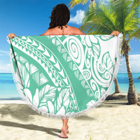 Polynesian Tiare Flower Cyan Pastel Vibes Beach Blanket LT14 - Polynesian Pride