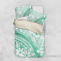 Polynesian Tiare Flower Cyan Pastel Vibes Bedding Set LT14 US Twin 172cm x 218cm Cyan - Polynesian Pride