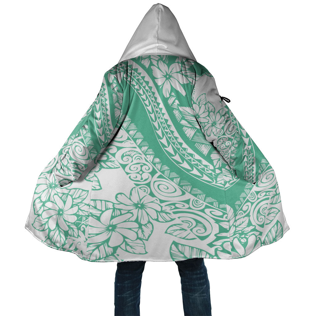 Polynesian Tiare Flower Cyan Pastel Vibes Cloak LT14 Unisex Cyan - Polynesian Pride