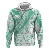 Polynesian Tiare Flower Cyan Pastel Vibes Zip Hoodie LT14 Pullover Hoodie Cyan - Polynesian Pride