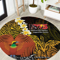Papua New Guinea 1975 Round Carpet Create Our History Inspire Our Future LT14 Black - Polynesian Pride