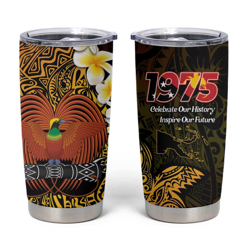 Papua New Guinea 1975 Tumbler Cup Create Our History Inspire Our Future LT14 Black - Polynesian Pride