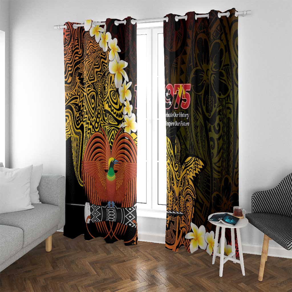 Papua New Guinea 1975 Window Curtain Create Our History Inspire Our Future LT14 With Grommets Black - Polynesian Pride