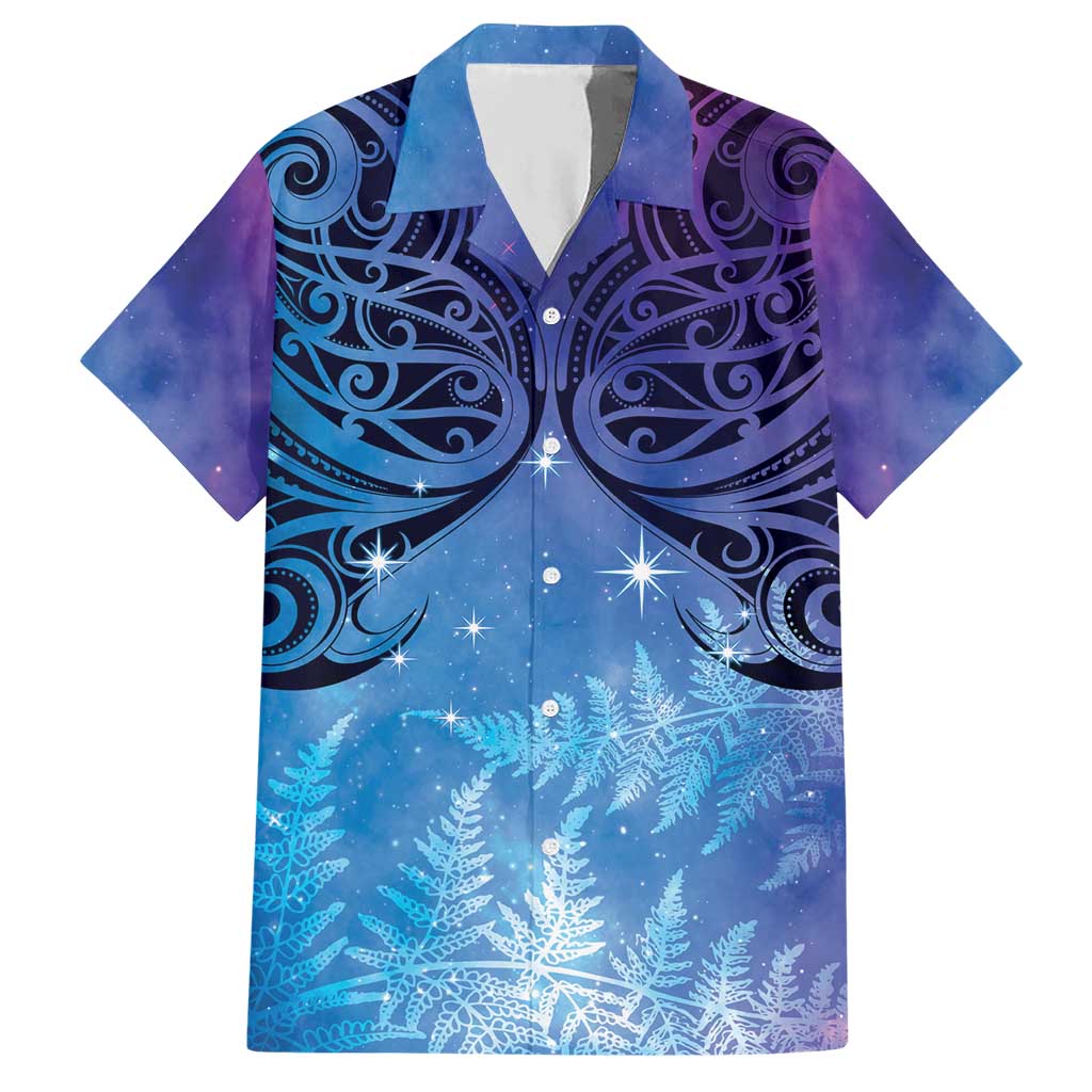 New Zealand Matariki Hawaiian Shirt Aotearoa Maori New Year Galaxy Maori Silver Fern LT14 Blue - Polynesian Pride