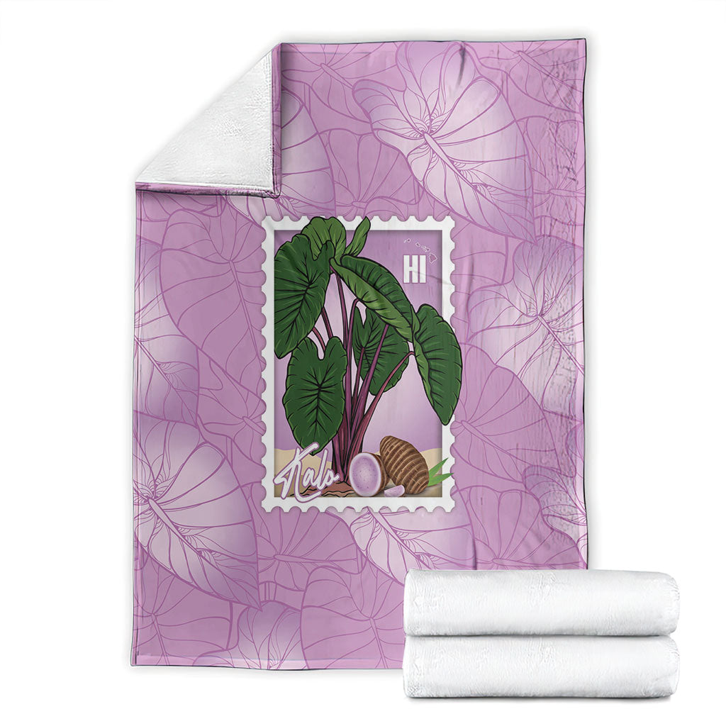 Aloha Hawaii Kalo Blanket Hawaiian Taro Leaves Stylized Stamp LT14 - Polynesian Pride