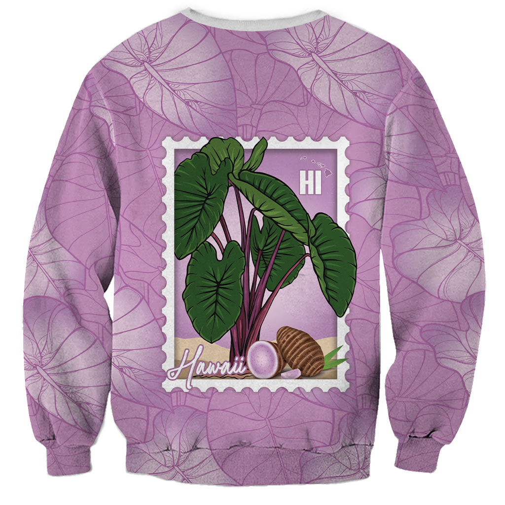 Aloha Hawaii Kalo Sweatshirt Hawaiian Taro Leaves Stylized Stamp LT14 - Polynesian Pride
