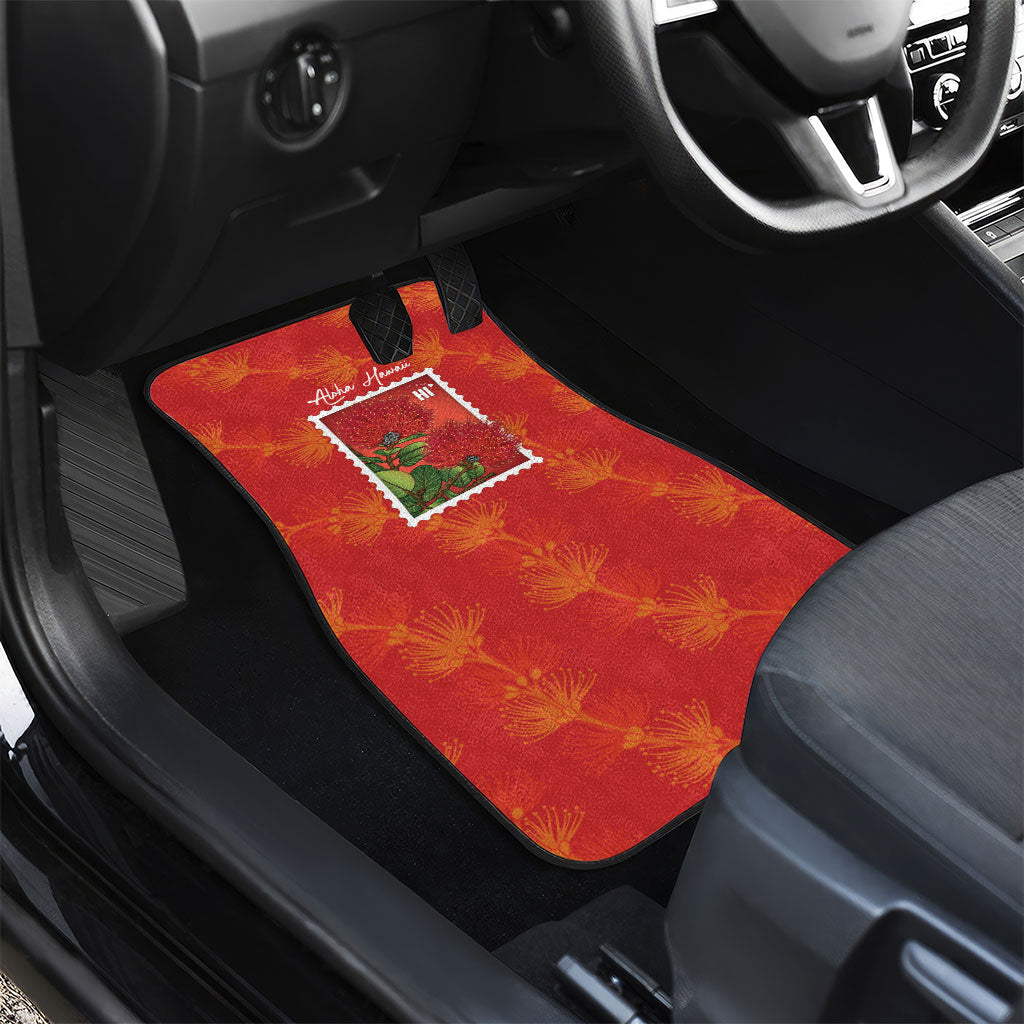 Aloha Hawaii Ohia Lehua Car Mats Hawaiian Lei Stylized Stamp LT14 - Polynesian Pride