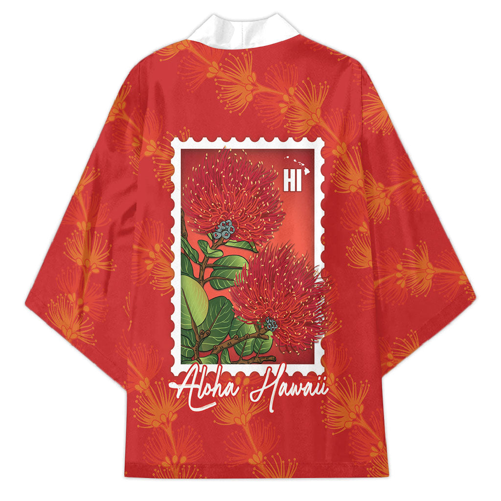Aloha Hawaii Ohia Lehua Kimono Hawaiian Lei Stylized Stamp LT14 - Polynesian Pride
