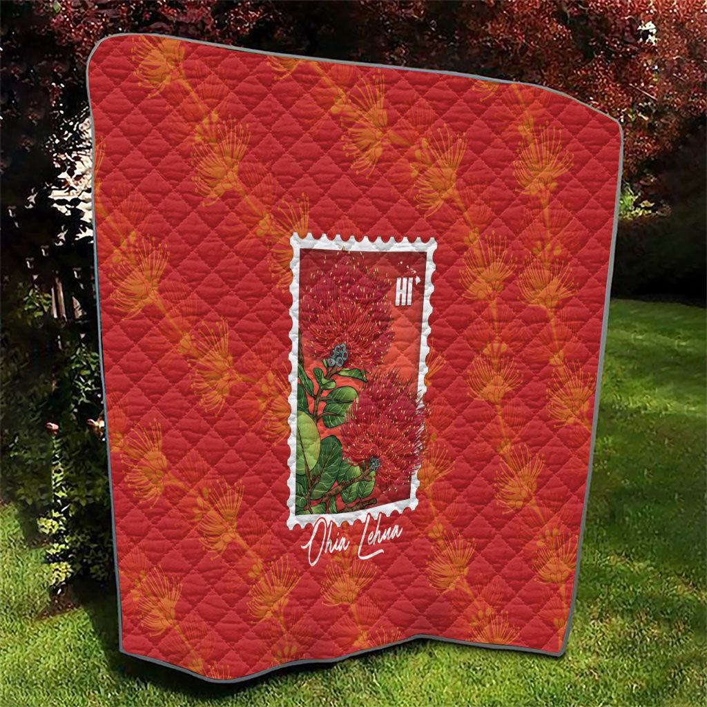 Aloha Hawaii Ohia Lehua Quilt Hawaiian Lei Stylized Stamp LT14 - Polynesian Pride