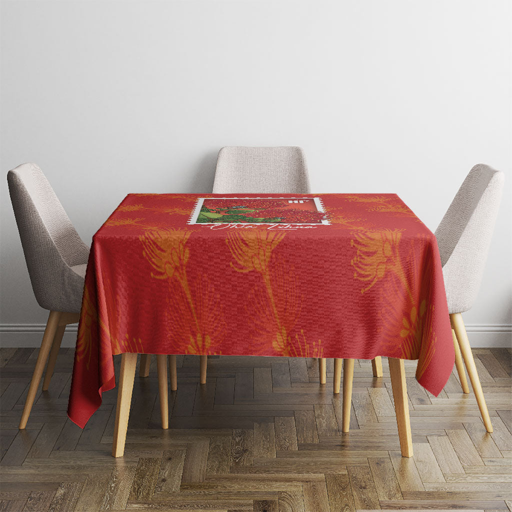 Aloha Hawaii Ohia Lehua Tablecloth Hawaiian Lei Stylized Stamp LT14 - Polynesian Pride