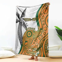 Custom Fiji And Australia Rugby Blanket Fijian Palm Tree Mix Aussie Kangaroo LT14 - Polynesian Pride