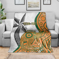 Custom Fiji And Australia Rugby Blanket Fijian Palm Tree Mix Aussie Kangaroo LT14 - Polynesian Pride