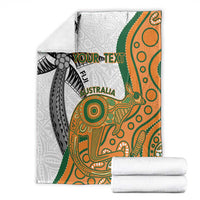 Custom Fiji And Australia Rugby Blanket Fijian Palm Tree Mix Aussie Kangaroo LT14 - Polynesian Pride