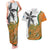 Custom Fiji And Australia Rugby Couples Matching Tank Maxi Dress and Hawaiian Shirt Fijian Palm Tree Mix Aussie Kangaroo