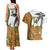 Custom Fiji And Australia Rugby Couples Matching Tank Maxi Dress and Hawaiian Shirt Fijian Palm Tree Mix Aussie Kangaroo