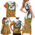 Custom Fiji And Australia Rugby Family Matching Short Sleeve Bodycon Dress and Hawaiian Shirt Fijian Palm Tree Mix Aussie Kangaroo