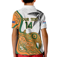 Custom Fiji And Australia Rugby Kid Polo Shirt Fijian Palm Tree Mix Aussie Kangaroo LT14 - Polynesian Pride