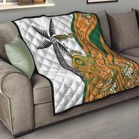 Custom Fiji And Australia Rugby Quilt Fijian Palm Tree Mix Aussie Kangaroo LT14 - Polynesian Pride
