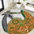 Custom Fiji And Australia Rugby Round Carpet Fijian Palm Tree Mix Aussie Kangaroo