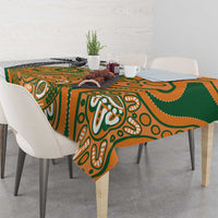 Custom Fiji And Australia Rugby Tablecloth Fijian Palm Tree Mix Aussie Kangaroo LT14 - Polynesian Pride